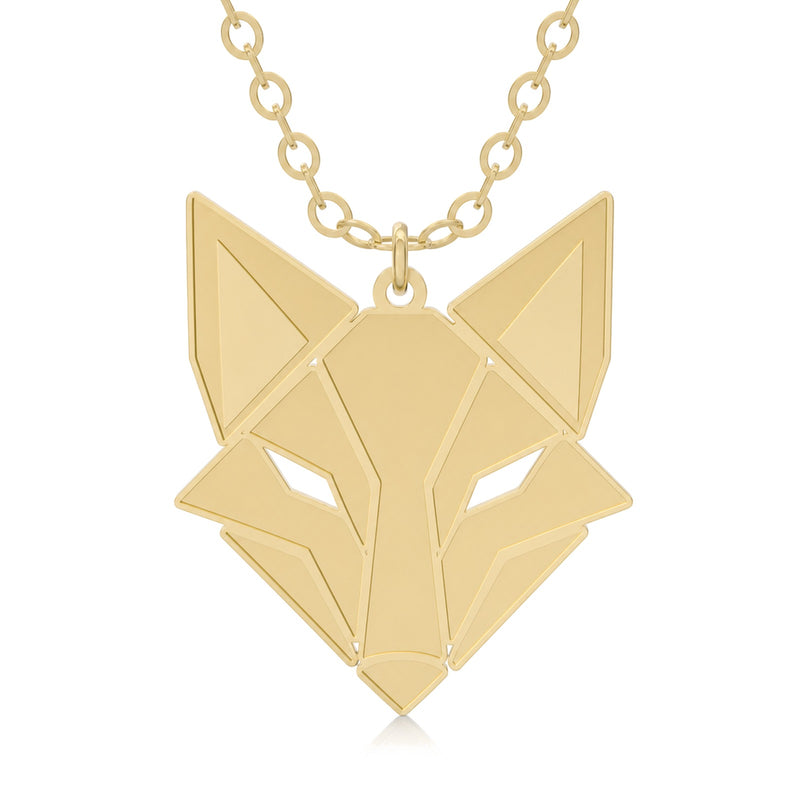 Custom logo necklace — fox logo pendant in gold
