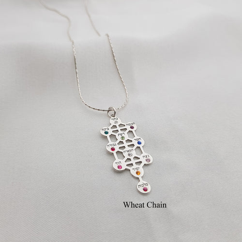 Kabbalah Tree Necklace With Stones