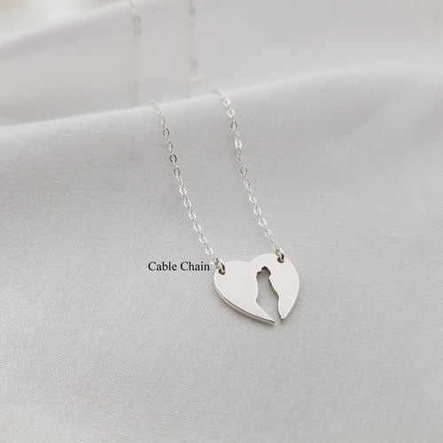 Israel Map Heart Necklace