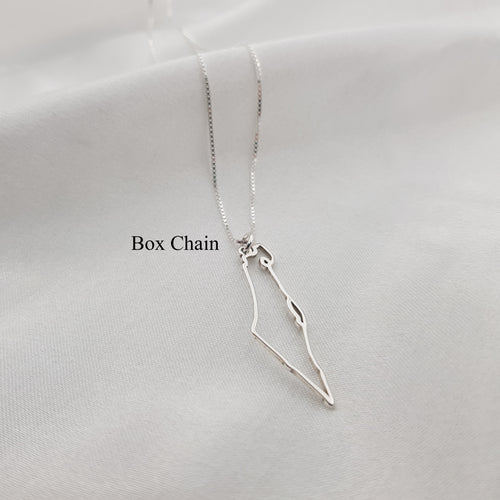 Israel Map Cutout Necklace