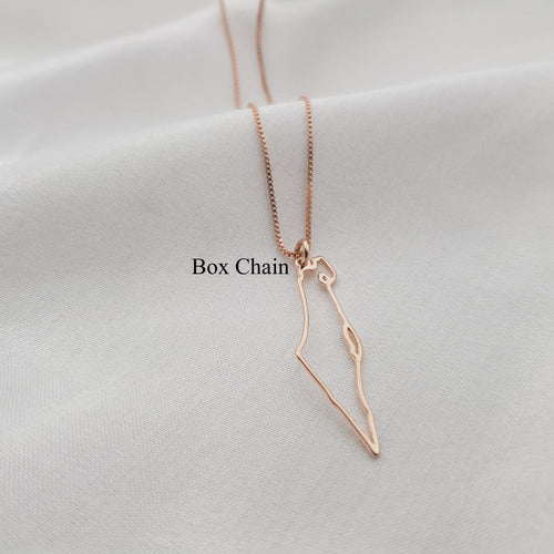 Israel Map Cutout Necklace