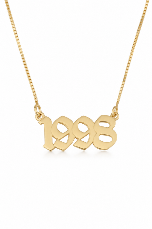 Custom Birth Year Necklace — box chain option
