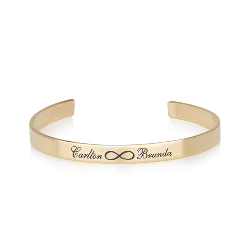 Custom Infinity Names Cuff Bracelet