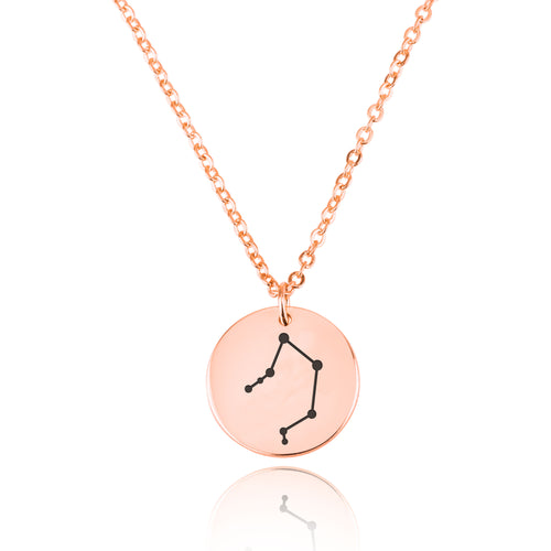 Libra Celestial Constellation Disk Necklace