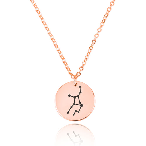 Virgo Celestial Constellation Disk Necklace