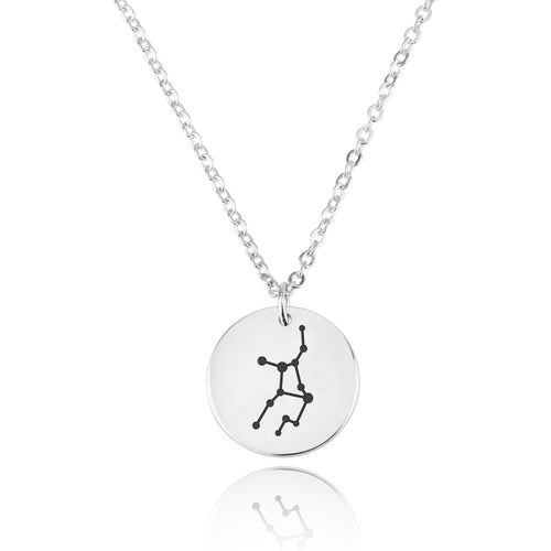 Virgo Celestial Constellation Disk Necklace