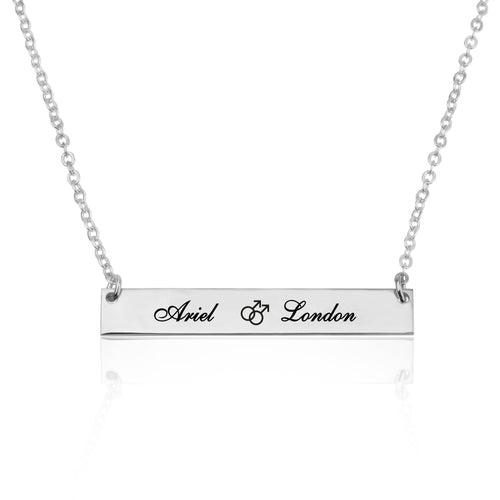 Gay Bar Necklace With Engraved Names