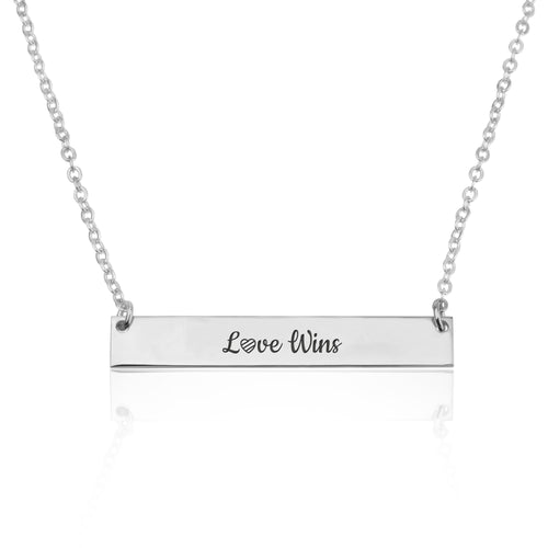 LOVE WINS Bar Necklace