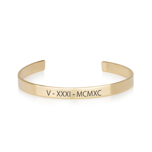 Custom Roman Numeral Cuff Bracelet