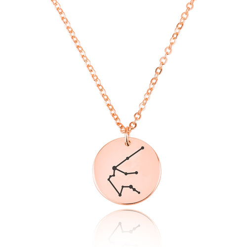 Aquarius Celestial Constellation Disk Necklace - Beleco Jewelry