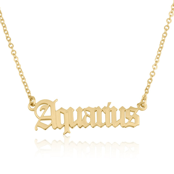 Aquarius Script Necklace