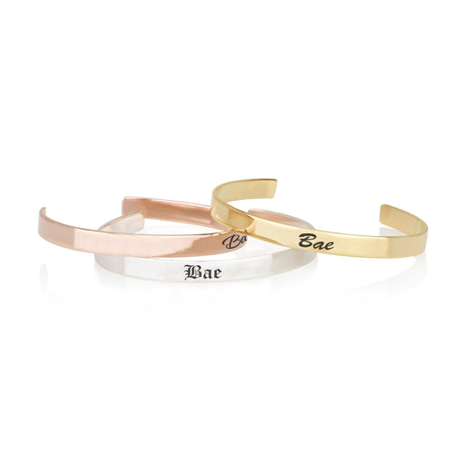 Bae Engraved Cuff Bracelet - Beleco Jewelry