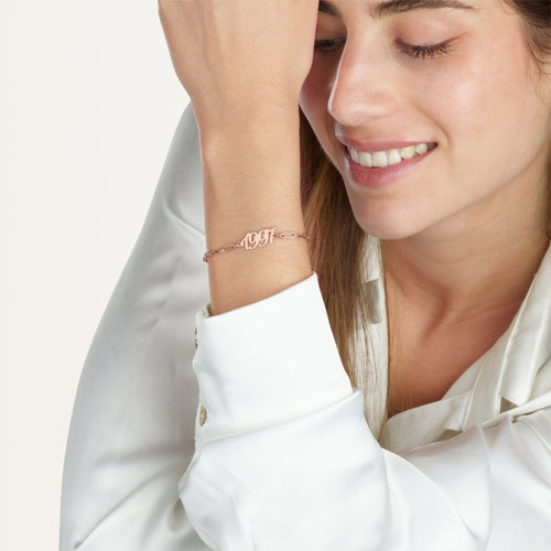 Birth Year Paperclip Bracelet - Beleco Jewelry