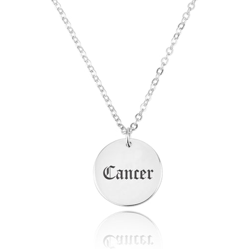 Cancer Script Disk Necklace - Beleco Jewelry