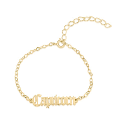 Capricorn Script Bracelet
