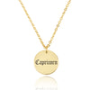 Capricorn Script Disk Necklace - Beleco Jewelry