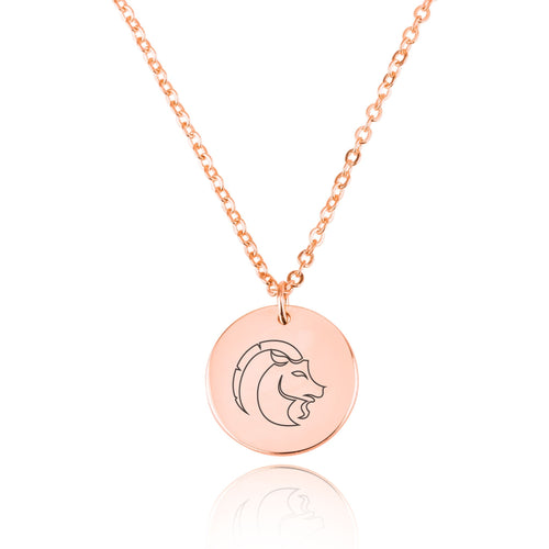Capricorn Zodiac Disk Necklace - Beleco Jewelry