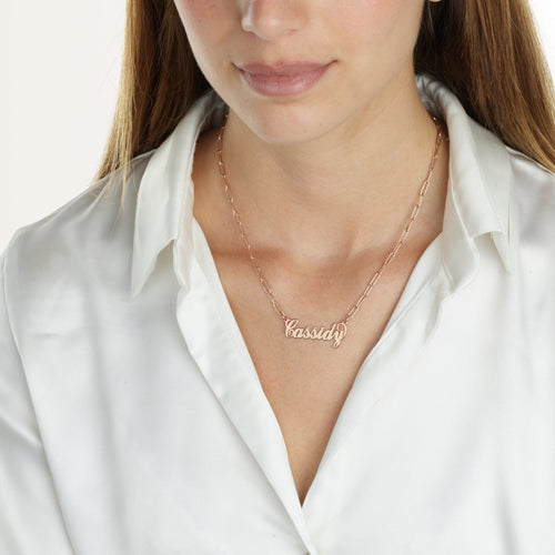 Carrie Paperclip Name Necklace - Beleco Jewelry