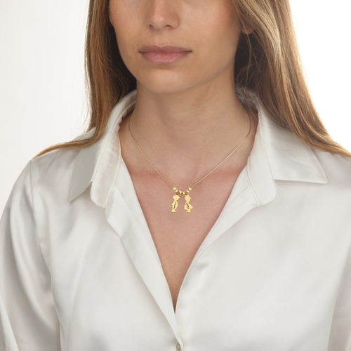 Children Charms Necklace with Arabic Name Engraved - Beleco Jewelry
