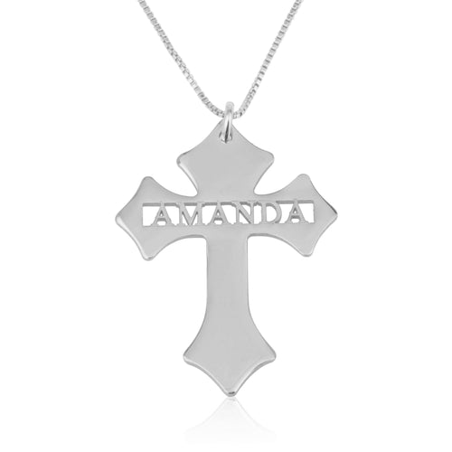 Christmas Cross Name Necklace - Beleco Jewelry