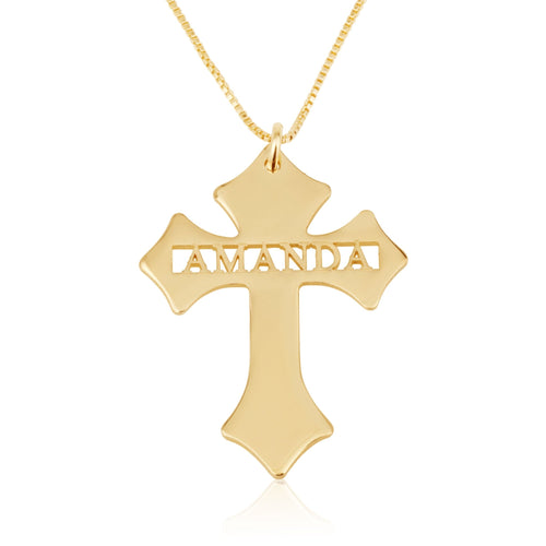 Christmas Cross Name Necklace - Beleco Jewelry