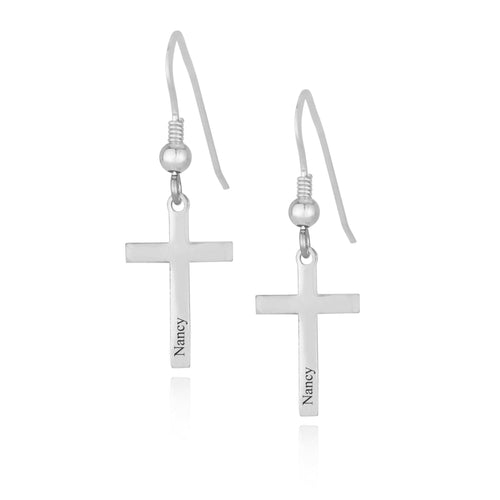 Cross Name Earrings - Beleco Jewelry