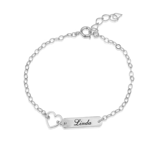 Custom Baby Girl Bar Name Bracelet - Beleco Jewelry