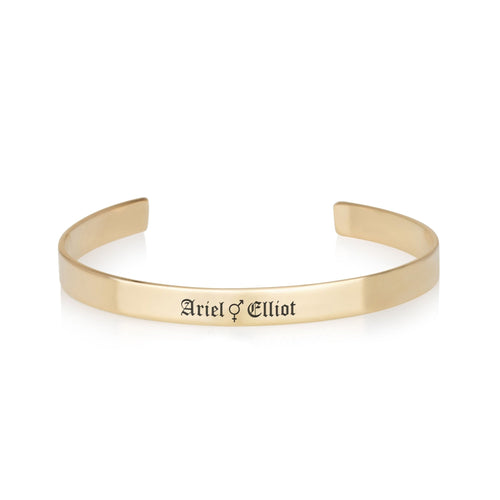 Custom Bigender Pride Names Cuff Bracelet - Beleco Jewelry