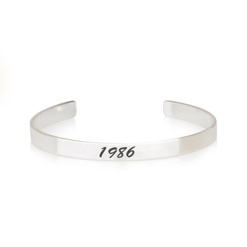 Custom Birth Year Cuff Bracelet - Beleco Jewelry