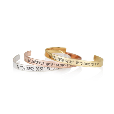 Custom Coordinates Cuff Bracelet