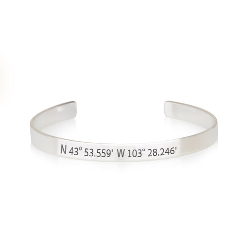 Custom Coordinates Cuff Bracelet - Beleco Jewelry