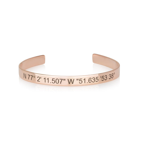 Custom Coordinates Cuff Bracelet - Beleco Jewelry