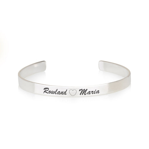 Custom Couple's Names Cuff Bracelet - Beleco Jewelry