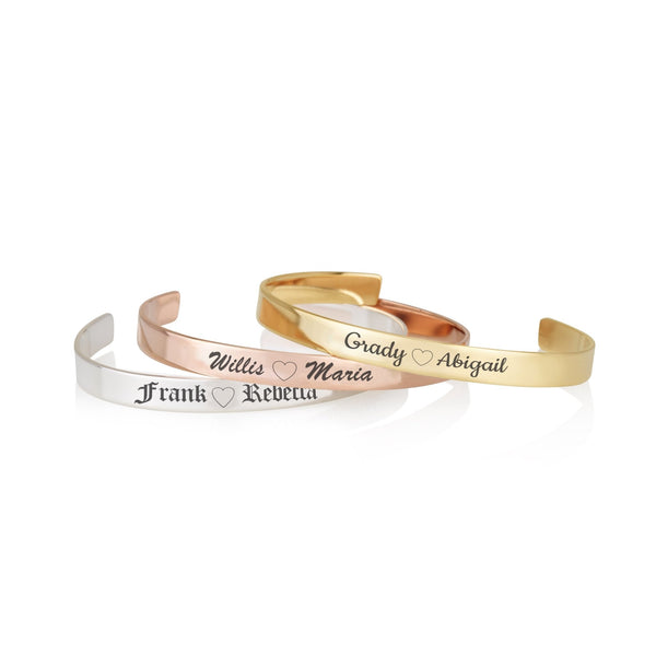 Custom Couple's Names Cuff Bracelet