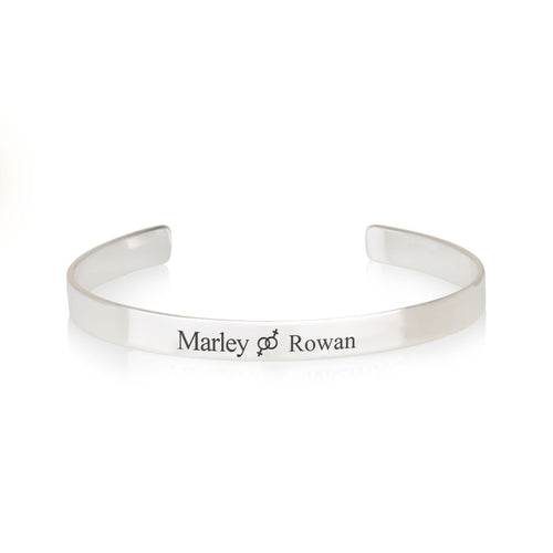 Custom Gay Pride Names Cuff Bracelet - Beleco Jewelry