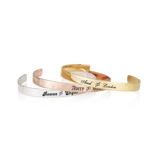 Custom Gay Pride Names Cuff Bracelet - Beleco Jewelry