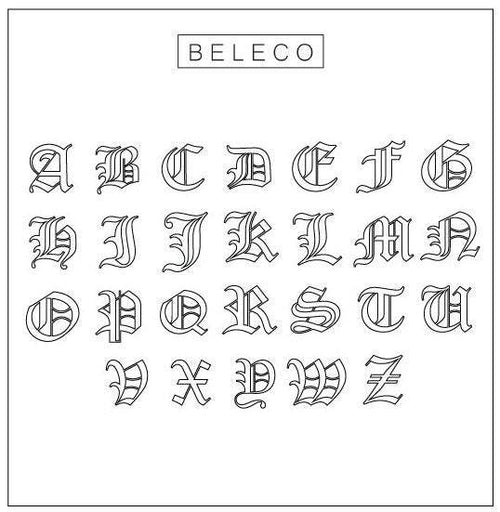 Custom Gothic Initial Necklace - Beleco Jewelry