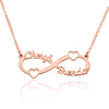 Custom Infinity Necklace With Two Names And Two Hearts - Beleco Jewelry