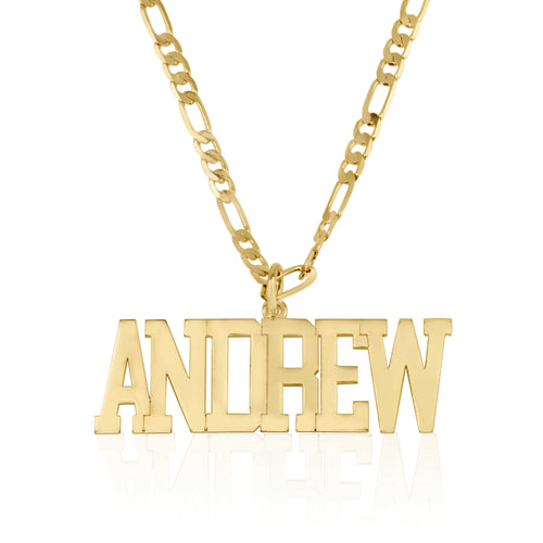 Custom Name Necklace For Men Figaro Chain - Beleco Jewelry