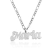 Custom Name Necklace With Figaro Chain - Beleco Jewelry