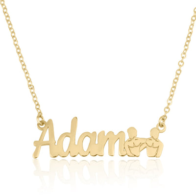 Custom Name Necklace With Gemini Zodiac Sign