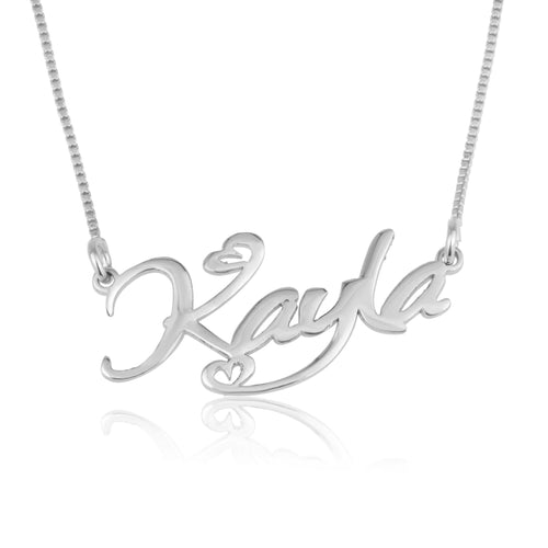 Custom Name Necklace With Hearts - Beleco Jewelry
