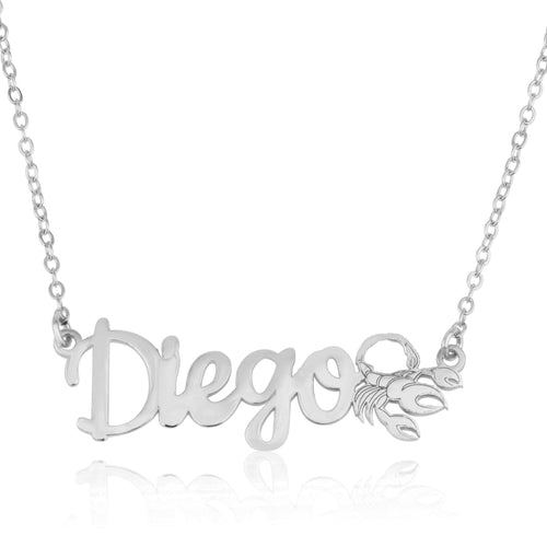 Custom Name Necklace With Scorpio Zodiac Sign - Beleco Jewelry