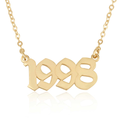 Custom Old English Number Necklace - Beleco Jewelry