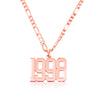 Custom Sports Number Necklace With Figaro Chain - Beleco Jewelry