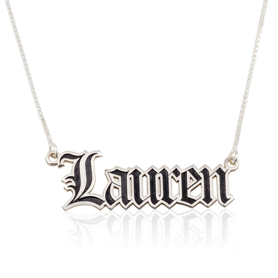 Customize Colorful Gothic Name Necklace