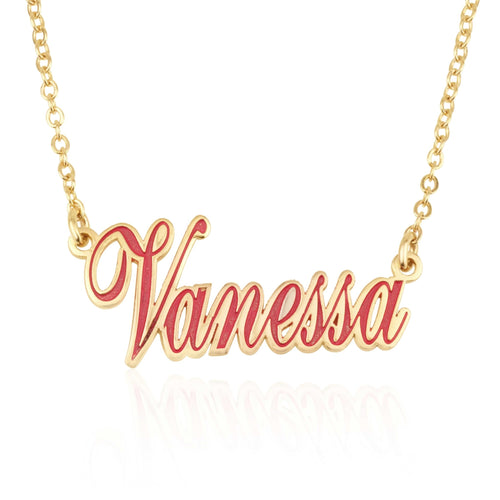 Customize Colorful Name Plate Necklace - Beleco Jewelry