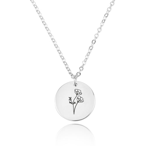 Customized Birth Month Flower Necklace - Beleco Jewelry