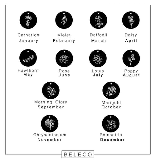 Customized Birth Month Flower Necklace - Beleco Jewelry