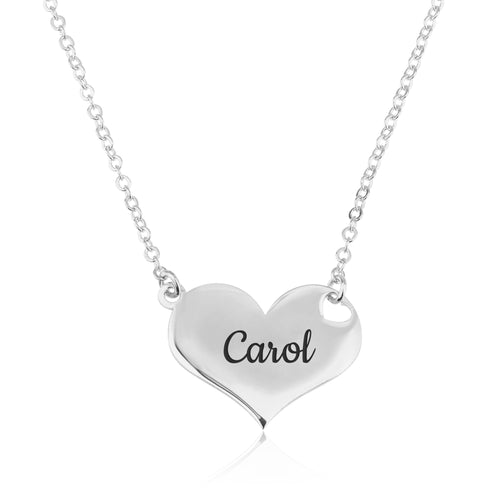 Engrave Heart Necklace - Beleco Jewelry